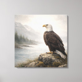 Majestätischer Weißkopfseeadler-Fluss Leinwanddruck