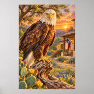 Majestätischer Weißkopfseeadler im texanischen Lic Poster