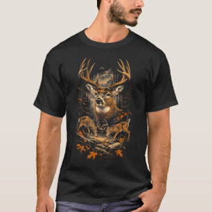 Majestätischer Weißwedelhirschbock Jagd Wald T-Shirt