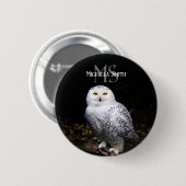 Majestätischer Winterschneeauuler Monogramm-indivi Button (Vorne & Hinten)