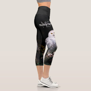 Majestätischer Winterschneeauuler Monogramm-indivi Capri Leggings