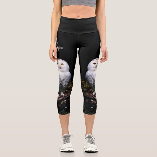 Majestätischer Winterschneeauuler Monogramm-indivi Capri Leggings (Vorderseite)