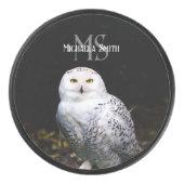 Majestätischer Winterschneeauuler Monogramm-indivi Eishockey Puck (Vorderseite)