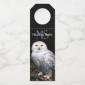 Majestätischer Winterschneeauuler Monogramm-indivi Flaschenanhänger (Vorderseite)
