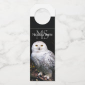 Majestätischer Winterschneeauuler Monogramm-indivi Flaschenanhänger (Rückseite)