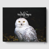 Majestätischer Winterschneeauuler Monogramm-indivi Gästebuch (Rückseite)