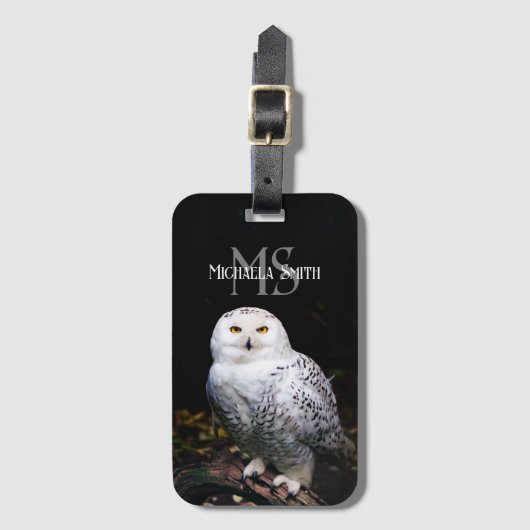 Majestätischer Winterschneeauuler Monogramm-indivi Gepäckanhänger (Vorderseite Vertikal)