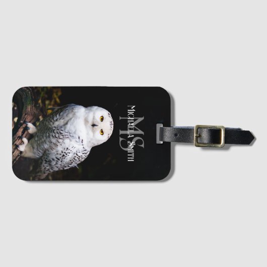 Majestätischer Winterschneeauuler Monogramm-indivi Gepäckanhänger (Vorderseite (Horizontal))