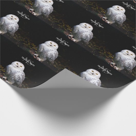 Majestätischer Winterschneeauuler Monogramm-indivi Geschenkpapier (Ecke)