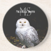 Majestätischer Winterschneeauuler Monogramm-indivi Getränkeuntersetzer (Vorne)