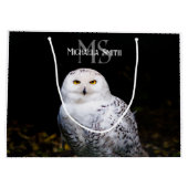 Majestätischer Winterschneeauuler Monogramm-indivi Große Geschenktüte (Rückseite)