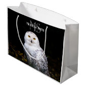 Majestätischer Winterschneeauuler Monogramm-indivi Große Geschenktüte (Rückseite Schrägansicht)