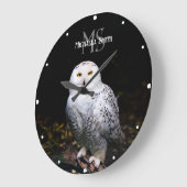 Majestätischer Winterschneeauuler Monogramm-indivi Große Wanduhr (Winkel)