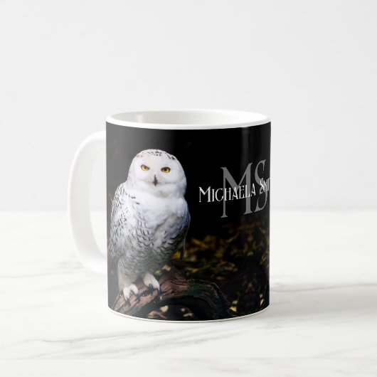 Majestätischer Winterschneeauuler Monogramm-indivi Kaffeetasse (Vorderseite Links)