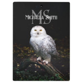 Majestätischer Winterschneeauuler Monogramm-indivi Klemmbrett (Rückseite)