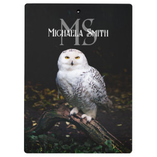 Majestätischer Winterschneeauuler Monogramm-indivi Klemmbrett