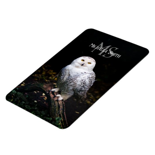 Majestätischer Winterschneeauuler Monogramm-indivi Magnet (Linke Seite)