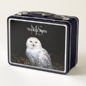 Majestätischer Winterschneeauuler Monogramm-indivi Metall Brotdose (Rückseite)