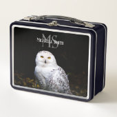 Majestätischer Winterschneeauuler Monogramm-indivi Metall Brotdose (Vorderseite)