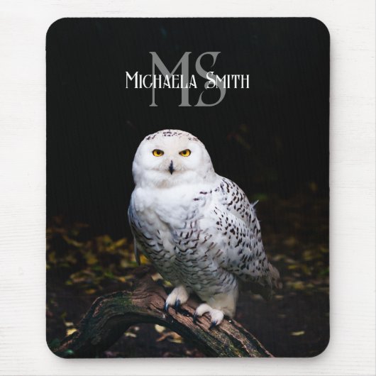 Majestätischer Winterschneeauuler Monogramm-indivi Mousepad (Vorne)