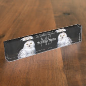 Majestätischer Winterschneeauuler Monogramm-indivi Namensplakette (Seite)