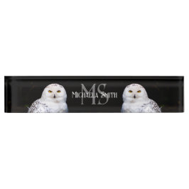 Majestätischer Winterschneeauuler Monogramm-indivi Namensplakette