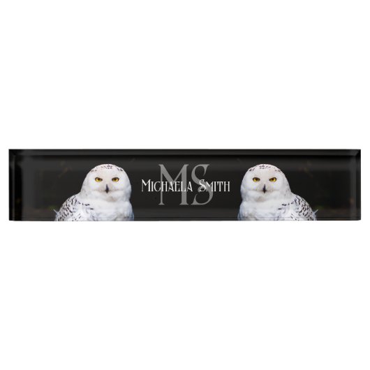Majestätischer Winterschneeauuler Monogramm-indivi Namensplakette (Vorderseite)