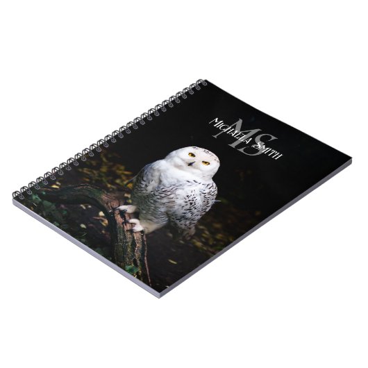 Majestätischer Winterschneeauuler Monogramm-indivi Notizblock (Linke Seite)