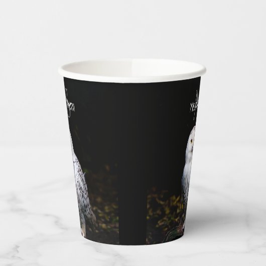 Majestätischer Winterschneeauuler Monogramm-indivi Pappbecher (Links)