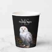 Majestätischer Winterschneeauuler Monogramm-indivi Pappbecher (Vorderseite)