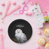 Majestätischer Winterschneeauuler Monogramm-indivi Pappteller (Party)