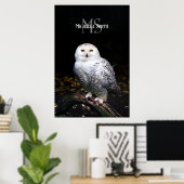 Majestätischer Winterschneeauuler Monogramm-indivi Poster (Heimbüro)