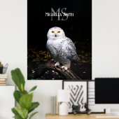Majestätischer Winterschneeauuler Monogramm-indivi Poster (Heimbüro)