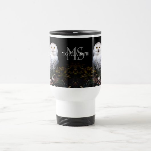 Majestätischer Winterschneeauuler Monogramm-indivi Reisebecher (Mittel)