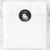 Majestätischer Winterschneeauuler Monogramm-indivi Runder Aufkleber (Tasche)