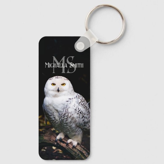 Majestätischer Winterschneeauuler Monogramm-indivi Schlüsselanhänger (Rückseite)