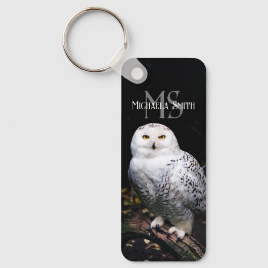 Majestätischer Winterschneeauuler Monogramm-indivi Schlüsselanhänger (Vorderseite)