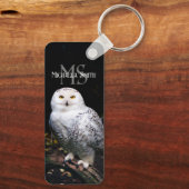 Majestätischer Winterschneeauuler Monogramm-indivi Schlüsselanhänger (Rückseite)
