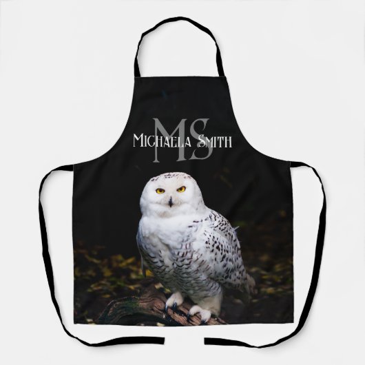 Majestätischer Winterschneeauuler Monogramm-indivi Schürze (Vorderseite)