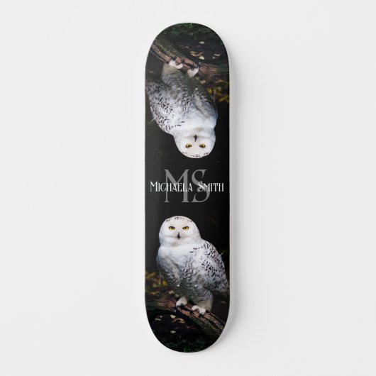 Majestätischer Winterschneeauuler Monogramm-indivi Skateboard (Vorderseite)