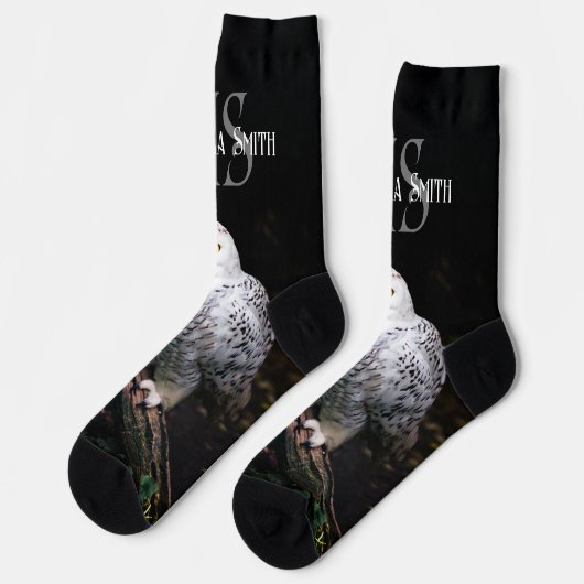 Majestätischer Winterschneeauuler Monogramm-indivi Socken (Linkes Detail)