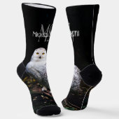Majestätischer Winterschneeauuler Monogramm-indivi Socken (Gewinkelt)