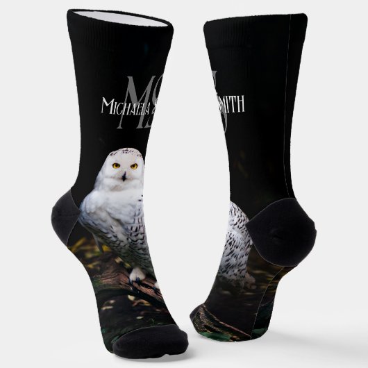 Majestätischer Winterschneeauuler Monogramm-indivi Socken (Gewinkelt)