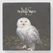 Majestätischer Winterschneeauuler Monogramm-indivi Steinuntersetzer (Vorderseite)