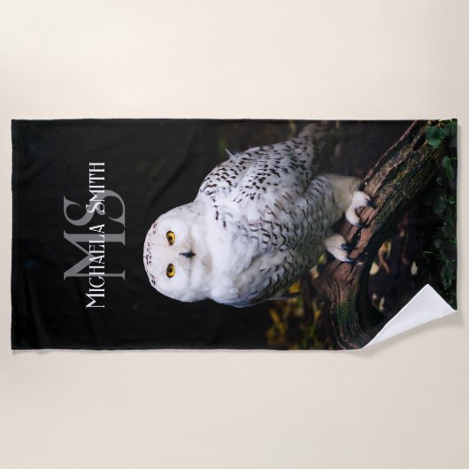 Majestätischer Winterschneeauuler Monogramm-indivi Strandtuch (Vorderseite)