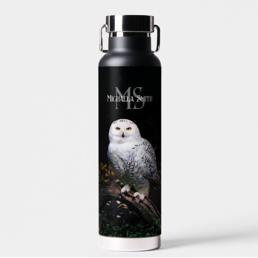 Majestätischer Winterschneeauuler Monogramm-indivi Trinkflasche (Vorne)