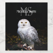 Majestätischer Winterschneeauuler Monogramm-indivi Weinetikett (Einzelnes Label)