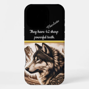 Majestätischer Wolf blickt über eine ruhige Bergla iPhone 16 Pro Max Hülle