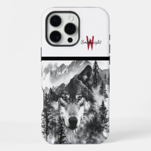 Majestätischer Wolf, der im Morgengrauen aus dem n iPhone 16 Pro Max Hülle