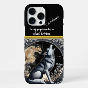Majestätischer Wolf heult unter dem Vollmond in de iPhone 16 Pro Max Hülle